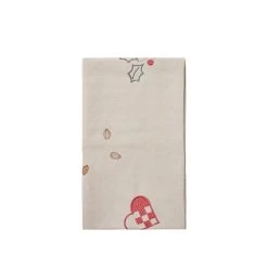 Broste Copenhagen - Fryd Tischläufer, Light Warm Grey / Red