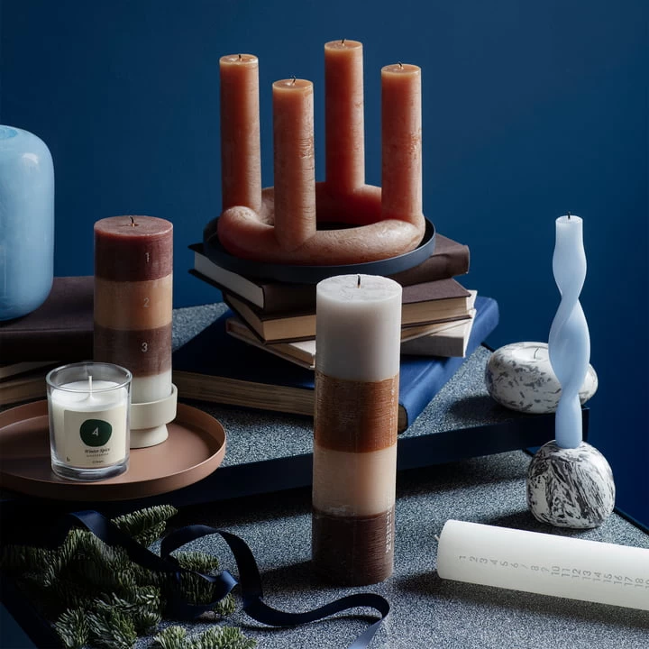 Broste Copenhagen - Steen Kerzenständer, Dunkelgrau / Weiß 2 Broste Copenhagen - Steen Kerzenständer, Dunkelgrau / Weiß – Bild 2