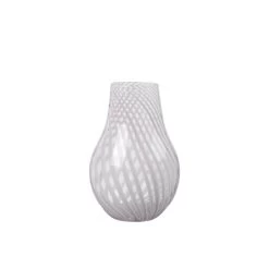 Broste Copenhagen - Ada Crossstripe Vase, H 22,5 Cm, Lavender Grey