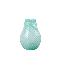 Broste Copenhagen - Ada Crossstripe Vase, H 22,5 Cm, Light Turquise