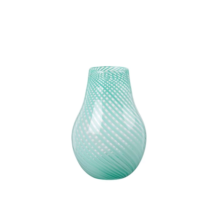 Broste Copenhagen - Ada Crossstripe Vase, H 22,5 Cm, Light Turquise 1 Broste Copenhagen - Ada Crossstripe Vase, H 22,5 Cm, Light Turquise