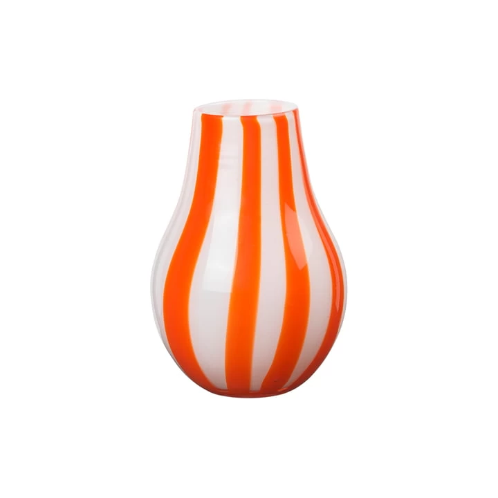 Broste Copenhagen - Ada Stripe Vase, H 22,5 Cm, Pumpkin Orange 1 Broste Copenhagen - Ada Stripe Vase, H 22,5 Cm, Pumpkin Orange
