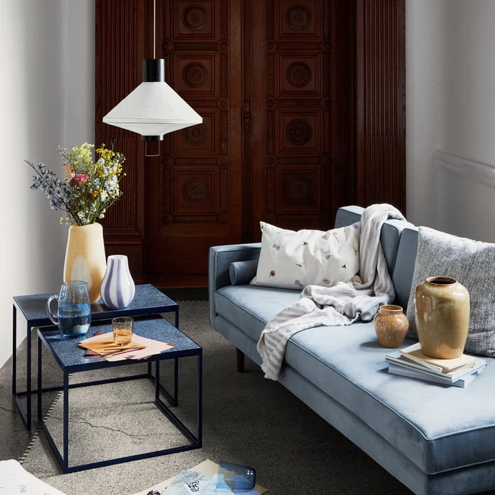 Broste Copenhagen - Ada Stripe Vase, H 37 Cm, Hellblau 2 Broste Copenhagen - Ada Stripe Vase, H 37 Cm, Hellblau – Bild 2