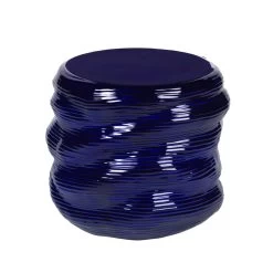 Broste Copenhagen - Earthernware Beistelltisch, Ø 44 X 42 Cm, Astral Aura Dark Blue