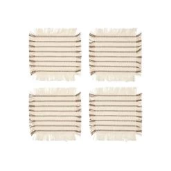 Broste Copenhagen - Elouise Untersetzer, Off-white / Fungi Grey (4er-Set)