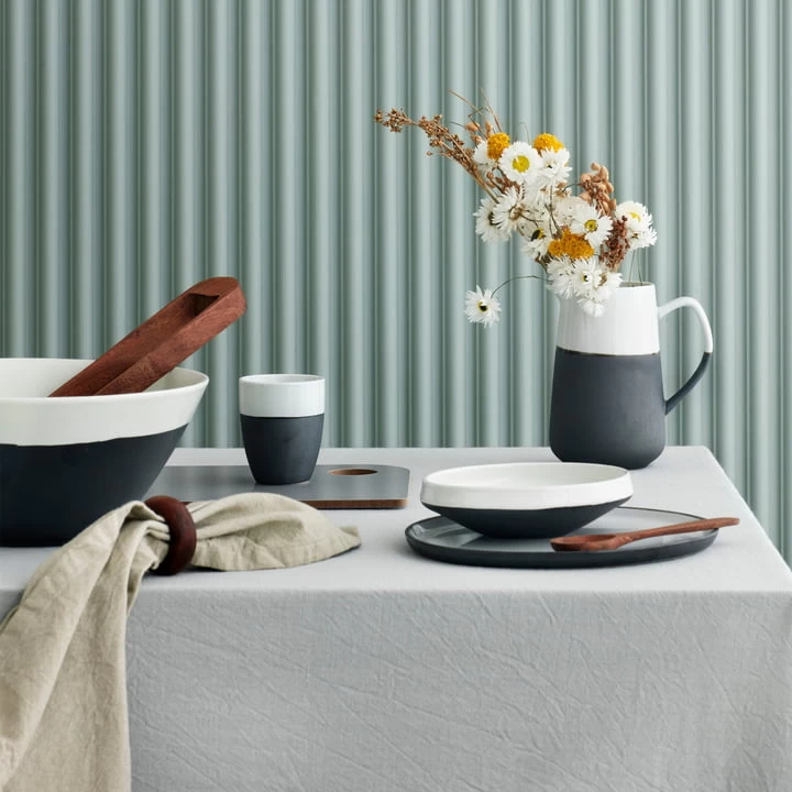 Broste Copenhagen - Esrum Speiseteller Ø 28 Cm, Elfenbein Glänzend / Grau Matt 2 Broste Copenhagen - Esrum Speiseteller Ø 28 Cm, Elfenbein Glänzend / Grau Matt – Bild 2