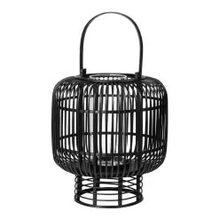 Broste Copenhagen - Goran Bambus Laterne, Ø 37 X H 42 Cm, Schwarz