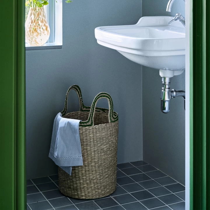 Broste Copenhagen - Lykke Korb, Natural / Baja Blue (2er-Set) 8 Broste Copenhagen - Lykke Korb, Natural / Baja Blue (2er-Set) – Bild 8