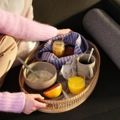 Broste Copenhagen - Bread Brotbeutel, Ø 22 X 22 Cm, Purple / Light Turquise 5 Broste Copenhagen - Bread Brotbeutel, Ø 22 X 22 Cm, Purple / Light Turquise -Broste Copenhagen Broste Copenhagen Nordic Bistro Strips Brotkorb Ambiente 5