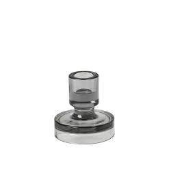 Broste Copenhagen - Petra Kerzenständer, Ø 8 X H 8 Cm, Smoked Pearl / Dark Grey