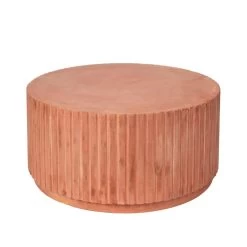 Broste Copenhagen - Rillo Beistelltisch, Ø 75 X H 35 Cm, Terrakotta