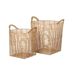 Broste Copenhagen - Safi Rattan Korb Eckig, Natur (2er-Set) 9 Broste Copenhagen - Safi Rattan Korb Eckig, Natur (2er-Set) -Broste Copenhagen Broste Copenhagen Safi Rattan Korb eckig natur 2er Set