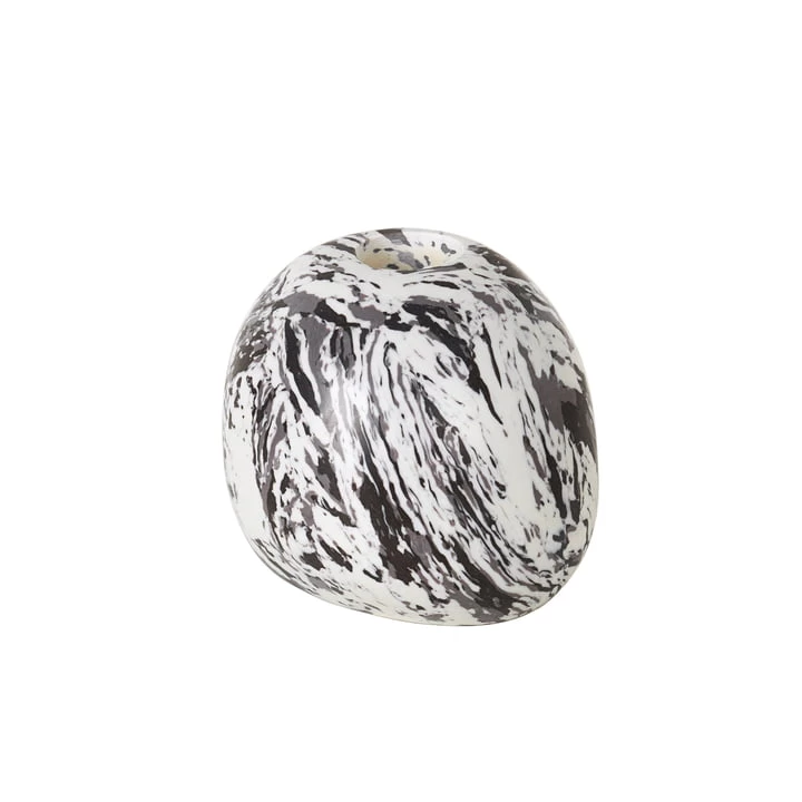 Broste Copenhagen - Steen Kerzenständer, Dunkelgrau / Weiß 1 Broste Copenhagen - Steen Kerzenständer, Dunkelgrau / Weiß