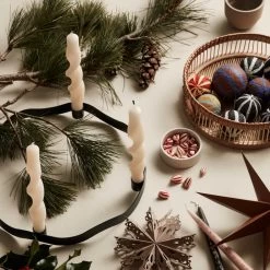 Broste Copenhagen - Halo Kerzenständer, Pumpkin Orange -Broste Copenhagen Broste Copenhagen Taro Rattan Korb 3er Set Ambiente 1 1