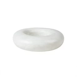 Broste Copenhagen - Torus Kerzenhalter, Ø 17,5 X H 5 Cm, Marmor Weiß